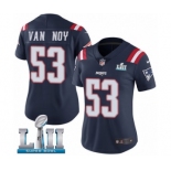 Women's Nike New England Patriots #53 Kyle Van Noy Limited Navy Blue Rush Vapor Untouchable Super Bowl LII NFL Jersey