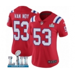 Women's Nike New England Patriots #53 Kyle Van Noy Red Alternate Vapor Untouchable Limited Player Super Bowl LII NFL Jersey