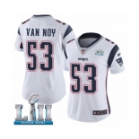 Women's Nike New England Patriots #53 Kyle Van Noy White Vapor Untouchable Limited Player Super Bowl LII NFL Jersey