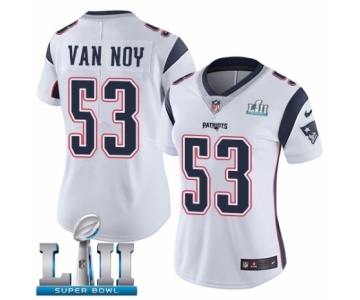 Women's Nike New England Patriots #53 Kyle Van Noy White Vapor Untouchable Limited Player Super Bowl LII NFL Jersey