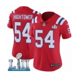 Women's Nike New England Patriots #54 Dont'a Hightower Red Alternate Vapor Untouchable Limited Player Super Bowl LII NFL Jersey