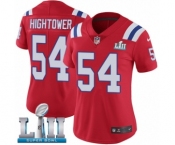 Women's Nike New England Patriots #54 Dont'a Hightower Red Alternate Vapor Untouchable Limited Player Super Bowl LII NFL Jersey