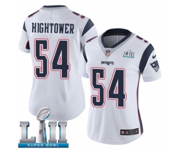 Women's Nike New England Patriots #54 Dont'a Hightower White Vapor Untouchable Limited Player Super Bowl LII NFL Jersey