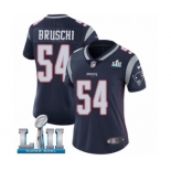 Women's Nike New England Patriots #54 Tedy Bruschi Navy Blue Team Color Vapor Untouchable Limited Player Super Bowl LII NFL Jersey