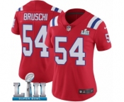 Women's Nike New England Patriots #54 Tedy Bruschi Red Alternate Vapor Untouchable Limited Player Super Bowl LII NFL Jersey