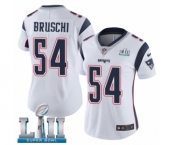 Women's Nike New England Patriots #54 Tedy Bruschi White Vapor Untouchable Limited Player Super Bowl LII NFL Jersey