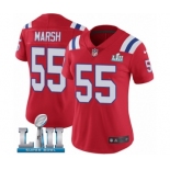 Women's Nike New England Patriots #55 Cassius Marsh Red Alternate Vapor Untouchable Limited Player Super Bowl LII NFL Jersey