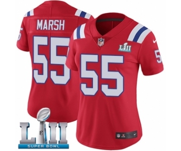 Women's Nike New England Patriots #55 Cassius Marsh Red Alternate Vapor Untouchable Limited Player Super Bowl LII NFL Jersey