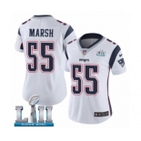 Women's Nike New England Patriots #55 Cassius Marsh White Vapor Untouchable Limited Player Super Bowl LII NFL Jersey