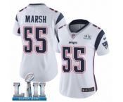 Women's Nike New England Patriots #55 Cassius Marsh White Vapor Untouchable Limited Player Super Bowl LII NFL Jersey