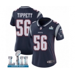 Women's Nike New England Patriots #56 Andre Tippett Navy Blue Team Color Vapor Untouchable Limited Player Super Bowl LII NFL Jersey