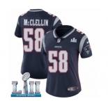 Women's Nike New England Patriots #58 Shea McClellin Navy Blue Team Color Vapor Untouchable Limited Player Super Bowl LII NFL Jersey