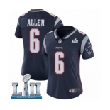 Women's Nike New England Patriots #6 Ryan Allen Navy Blue Team Color Vapor Untouchable Limited Player Super Bowl LII NFL Jersey