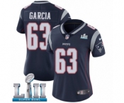 Women's Nike New England Patriots #63 Antonio Garcia Navy Blue Team Color Vapor Untouchable Limited Player Super Bowl LII NFL Jersey