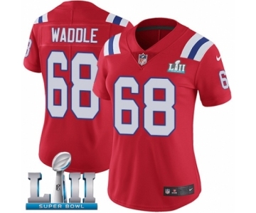 Women's Nike New England Patriots #68 LaAdrian Waddle Red Alternate Vapor Untouchable Limited Player Super Bowl LII NFL Jersey