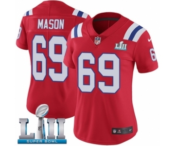 Women's Nike New England Patriots #69 Shaq Mason Red Alternate Vapor Untouchable Limited Player Super Bowl LII NFL Jersey