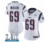 Women's Nike New England Patriots #69 Shaq Mason White Vapor Untouchable Limited Player Super Bowl LII NFL Jersey