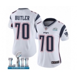 Women's Nike New England Patriots #70 Adam Butler White Vapor Untouchable Limited Player Super Bowl LII NFL Jersey