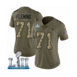 Women's Nike New England Patriots #71 Cameron Fleming Limited Olive-Camo 2017 Salute to Service Super Bowl LII NFL Jerse