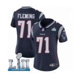 Women's Nike New England Patriots #71 Cameron Fleming Navy Blue Team Color Vapor Untouchable Limited Player Super Bowl LII NFL Jersey