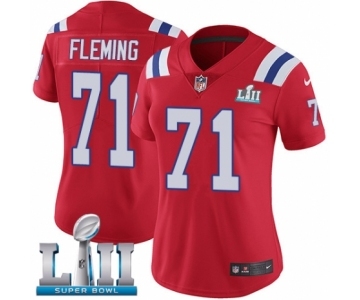 Women's Nike New England Patriots #71 Cameron Fleming Red Alternate Vapor Untouchable Limited Player Super Bowl LII NFL Jersey