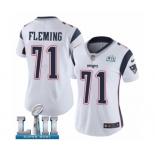 Women's Nike New England Patriots #71 Cameron Fleming White Vapor Untouchable Limited Player Super Bowl LII NFL Jersey