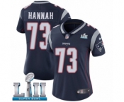 Women's Nike New England Patriots #73 John Hannah Navy Blue Team Color Vapor Untouchable Limited Player Super Bowl LII NFL Jersey