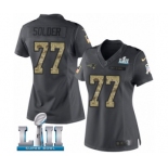 Women's Nike New England Patriots #77 Nate Solder Limited Black 2016 Salute to Service Super Bowl LII NFL Jersey