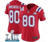 Women's Nike New England Patriots #80 Danny Amendola Red Alternate Vapor Untouchable Limited Player Super Bowl LII NFL Jersey