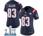 Women's Nike New England Patriots #83 Dwayne Allen Limited Navy Blue Rush Vapor Untouchable Super Bowl LII NFL Jersey