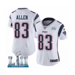 Women's Nike New England Patriots #83 Dwayne Allen White Vapor Untouchable Limited Player Super Bowl LII NFL Jersey