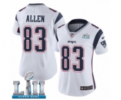 Women's Nike New England Patriots #83 Dwayne Allen White Vapor Untouchable Limited Player Super Bowl LII NFL Jersey