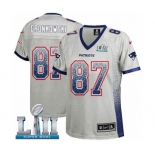 Women's Nike New England Patriots #87 Rob Gronkowski Elite Grey Drift Fashion Super Bowl LII NFL Jersey