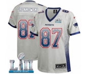 Women's Nike New England Patriots #87 Rob Gronkowski Elite Grey Drift Fashion Super Bowl LII NFL Jersey