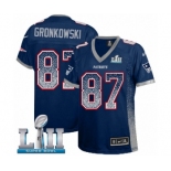 Women's Nike New England Patriots #87 Rob Gronkowski Elite Navy Blue Drift Fashion Super Bowl LII NFL Jersey