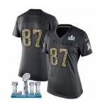 Women's Nike New England Patriots #87 Rob Gronkowski Limited Black 2016 Salute to Service Super Bowl LII NFL Jersey