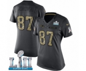 Women's Nike New England Patriots #87 Rob Gronkowski Limited Black 2016 Salute to Service Super Bowl LII NFL Jersey