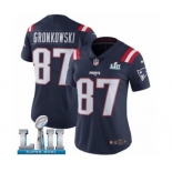 Women's Nike New England Patriots #87 Rob Gronkowski Limited Navy Blue Rush Vapor Untouchable Super Bowl LII NFL Jersey