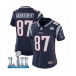 Women's Nike New England Patriots #87 Rob Gronkowski Navy Blue Team Color Vapor Untouchable Limited Player Super Bowl LII NFL Jersey