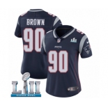 Women's Nike New England Patriots #90 Malcom Brown Navy Blue Team Color Vapor Untouchable Limited Player Super Bowl LII NFL Jersey