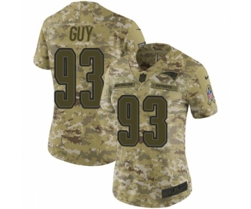 Women's Nike New England Patriots #93 Lawrence Guy Limited Camo 2018 Salute to Service NFL Jersey