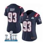 Women's Nike New England Patriots #93 Lawrence Guy Limited Navy Blue Rush Vapor Untouchable Super Bowl LII NFL Jersey