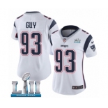 Women's Nike New England Patriots #93 Lawrence Guy White Vapor Untouchable Limited Player Super Bowl LII NFL Jersey