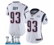 Women's Nike New England Patriots #93 Lawrence Guy White Vapor Untouchable Limited Player Super Bowl LII NFL Jersey