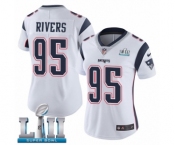 Women's Nike New England Patriots #95 Derek Rivers White Vapor Untouchable Limited Player Super Bowl LII NFL Jersey