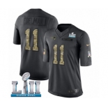 Youth Nike New England Patriots #11 Julian Edelman Limited Black 2016 Salute to Service Super Bowl LII NFL Jersey