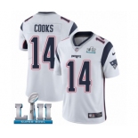 Youth Nike New England Patriots #14 Brandin Cooks White Vapor Untouchable Limited Player Super Bowl LII NFL Jersey