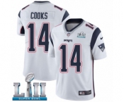 Youth Nike New England Patriots #14 Brandin Cooks White Vapor Untouchable Limited Player Super Bowl LII NFL Jersey