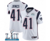 Youth Nike New England Patriots #41 Cyrus Jones White Vapor Untouchable Limited Player Super Bowl LII NFL Jersey