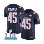 Youth Nike New England Patriots #45 David Harris Limited Navy Blue Rush Vapor Untouchable Super Bowl LII NFL Jersey